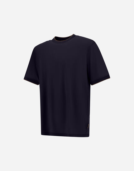 T-SHIRT IN SOFT WOOL JERSEY Navy Blue