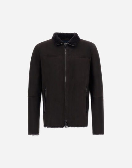 JACKET IN LAMB SHEARLING Dark Chocolate 1 JACKET IN LAMB SHEARLING Dark Chocolate