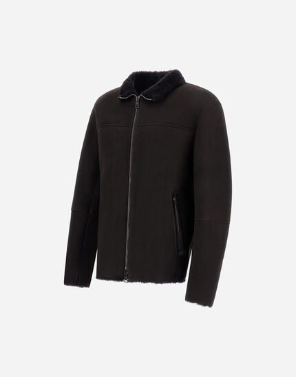 JACKET IN LAMB SHEARLING Dark Chocolate 2 JACKET IN LAMB SHEARLING Dark Chocolate