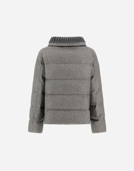 JACKET IN CASHMERE, SILK AND MONOGRAM Grey