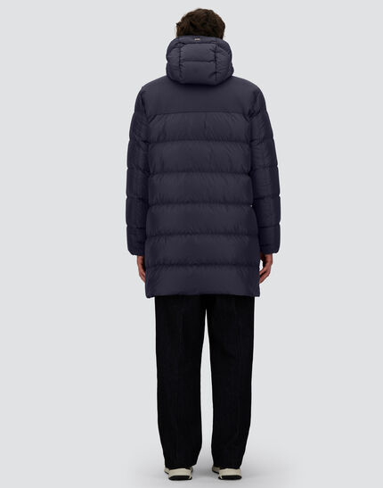 LONG JACKET IN NYLON CHAMONIX AND PURE WOOL CLOTH Navy Blue 5 LONG JACKET IN NYLON CHAMONIX AND PURE WOOL CLOTH Navy Blue
