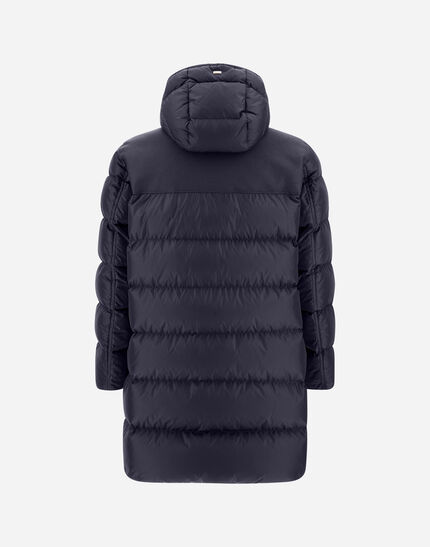 LONG JACKET IN NYLON CHAMONIX AND PURE WOOL CLOTH Navy Blue 7 LONG JACKET IN NYLON CHAMONIX AND PURE WOOL CLOTH Navy Blue