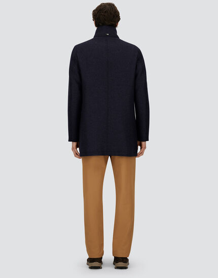 CARCOAT IN EASY WOOL AND LIGHT FAUX FUR Dark Blue