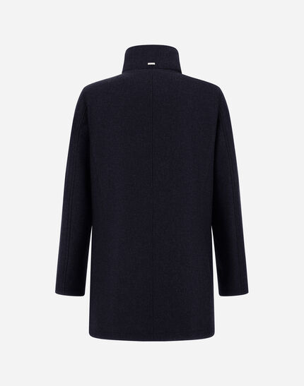 CARCOAT IN EASY WOOL AND LIGHT FAUX FUR Dark Blue