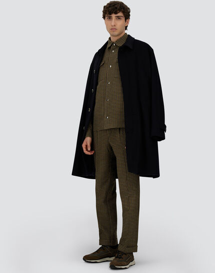SHACKET IN HOUNDSTOOTH WOOL AND COTTON Blue/Military