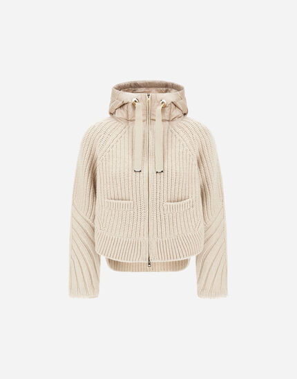 CARDIGAN IN COB STITCH WOOL AND NYLON ULTRALIGHT Chantilly