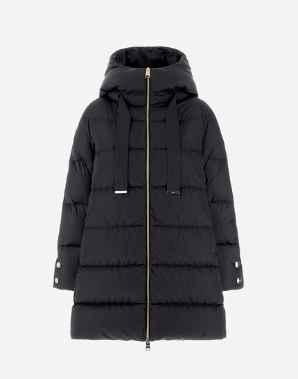 A-SHAPE JACKET IN SATIN Black