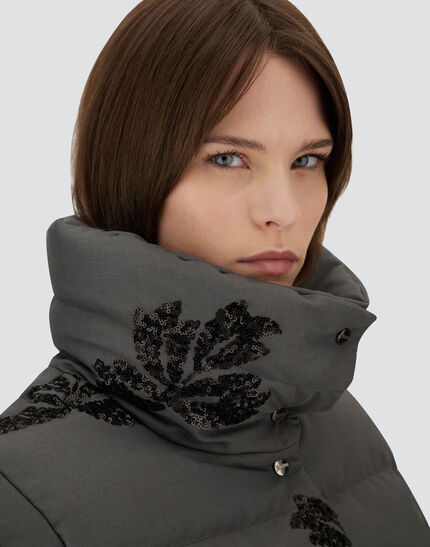 JACKET IN EMBROIDERED FLANNEL Iron 3 JACKET IN EMBROIDERED FLANNEL Iron