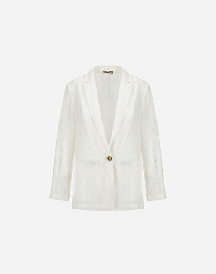 RESORT BLAZER IN CHECK LINEN White 1 RESORT BLAZER IN CHECK LINEN White
