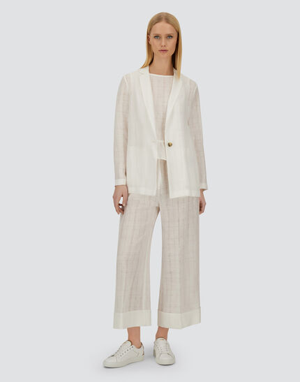 RESORT BLAZER IN CHECK LINEN White 2 RESORT BLAZER IN CHECK LINEN White