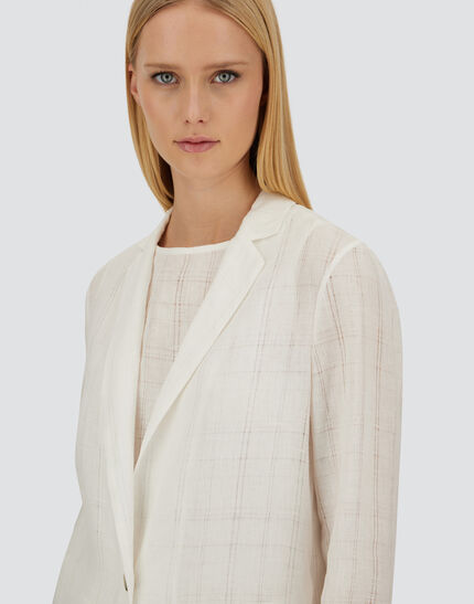RESORT BLAZER IN CHECK LINEN White 3 RESORT BLAZER IN CHECK LINEN White
