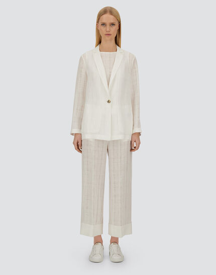 RESORT BLAZER IN CHECK LINEN White 4 RESORT BLAZER IN CHECK LINEN White