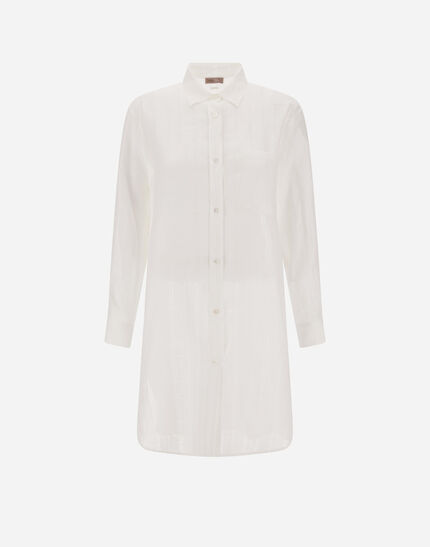 RESORT SHIRT IN CHECK LINEN White