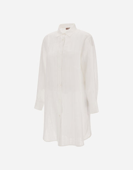 RESORT SHIRT IN CHECK LINEN White