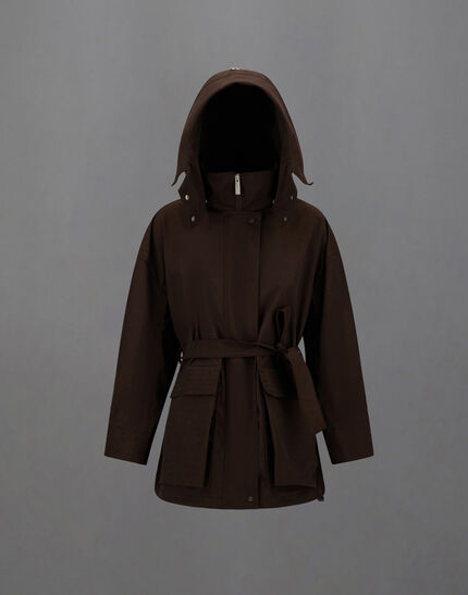 LAMINAR PARKA IN TWILL 2LAYER METALLIC Coffee