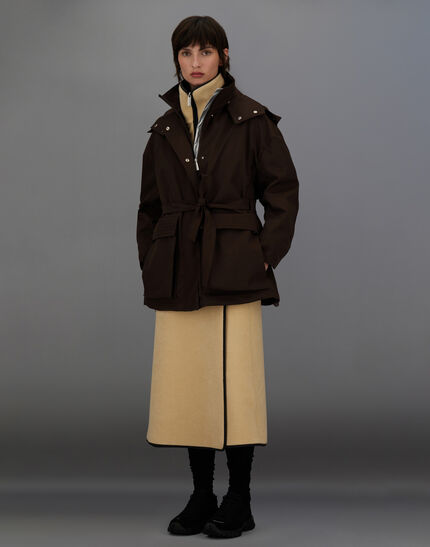 LAMINAR PARKA IN TWILL 2LAYER METALLIC Coffee