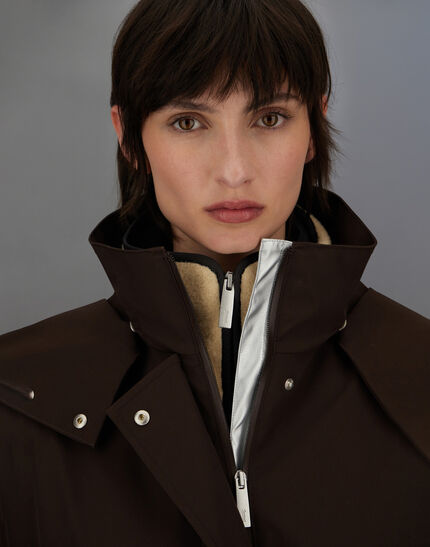 LAMINAR PARKA IN TWILL 2LAYER METALLIC Coffee