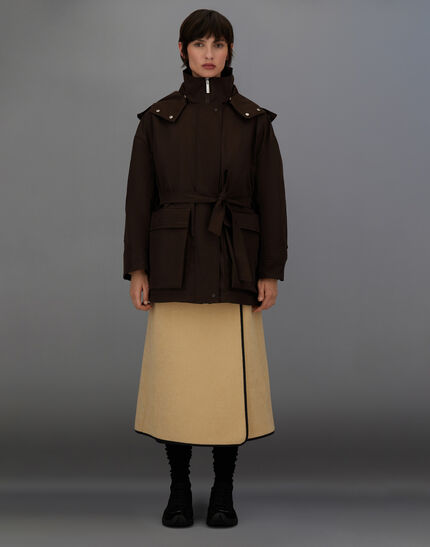 LAMINAR PARKA IN TWILL 2LAYER METALLIC Coffee