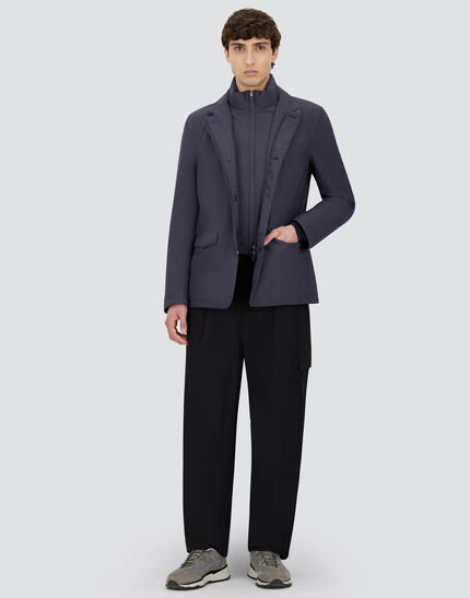 BLAZER WITH BIB IN 2-LAYER WINDSTOPPER Blue
