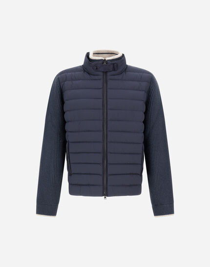 JACKET IN COB CARDED WOOL AND ARENDELLE Blue