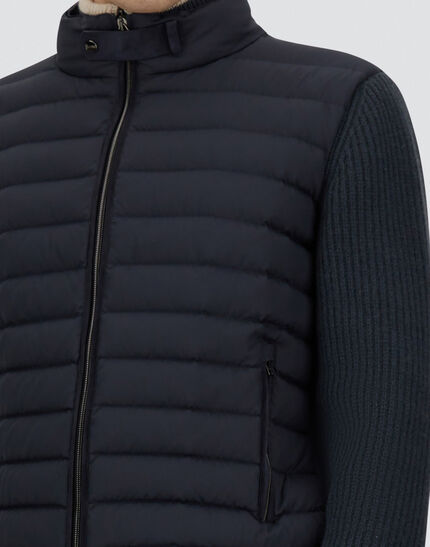 JACKET IN COB CARDED WOOL AND ARENDELLE Blue