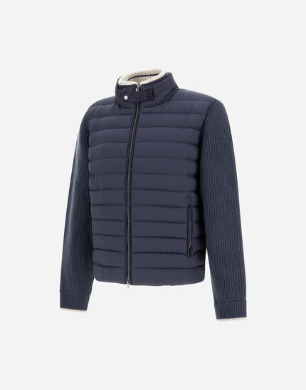 JACKET IN COB CARDED WOOL AND ARENDELLE Blue