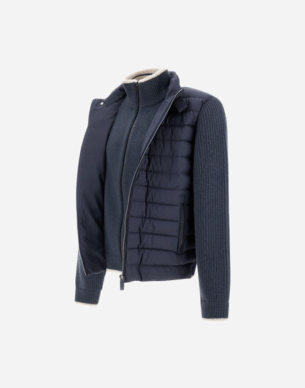 JACKET IN COB CARDED WOOL AND ARENDELLE Blue