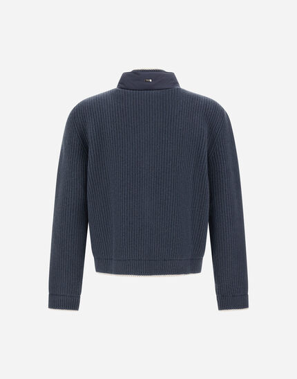 JACKET IN COB CARDED WOOL AND ARENDELLE Blue