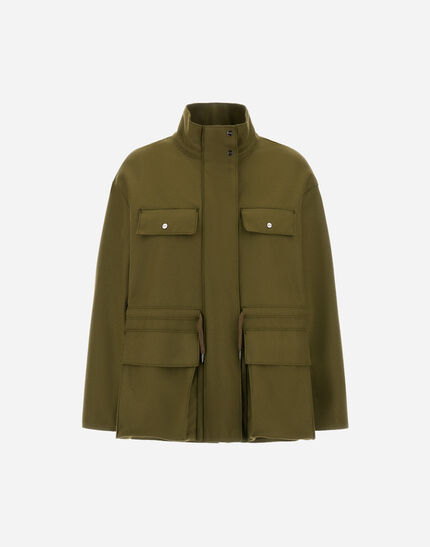 FIELD JACKET IN PURE WOOL CLOTH Military