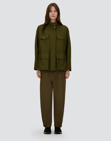 FIELD JACKET IN PURE WOOL CLOTH Military