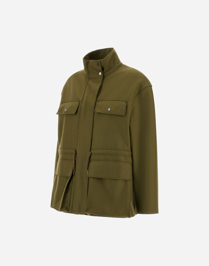 FIELD JACKET IN PURE WOOL CLOTH Military