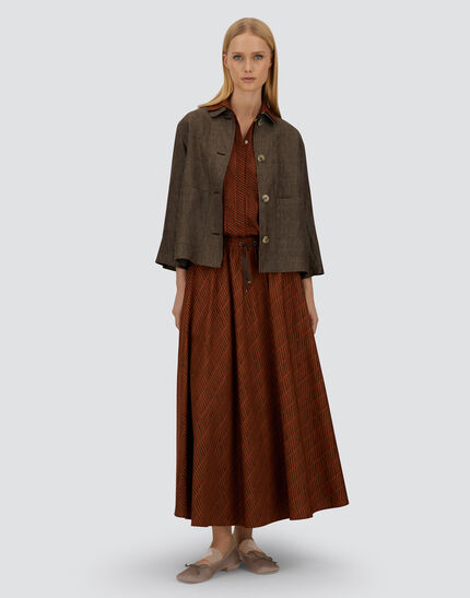 RESORT SHACKET IN NEW LINEN Dark Chocolate