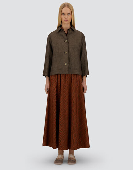 RESORT SHACKET IN NEW LINEN Dark Chocolate