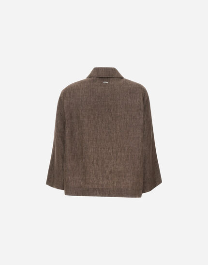 RESORT SHACKET IN NEW LINEN Dark Chocolate