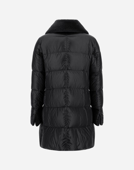 A-SHAPE JACKET IN NYLON ULTRALIGHT AND LADY ALTERNATIVE FUR Black 6 A-SHAPE JACKET IN NYLON ULTRALIGHT AND LADY ALTERNATIVE FUR Black