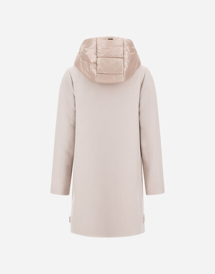 HOODED COAT IN ECOWOOL AND NYLON ULTRALIGHT Chantilly