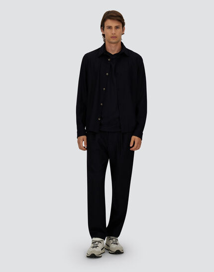 SHACKET IN FLUID WOOL Navy Blue