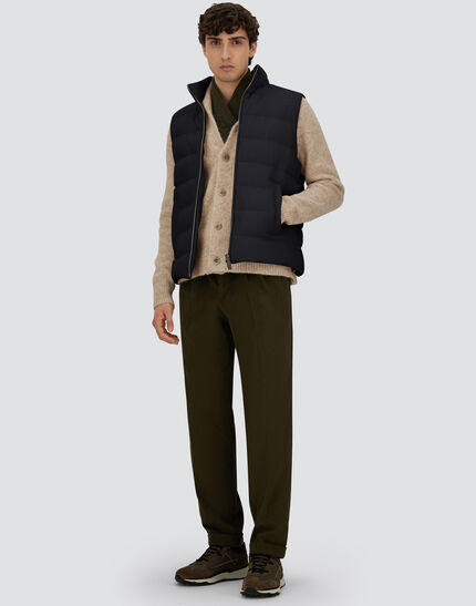VEST IN CASHMERE, SILK AND MONOGRAM Navy Blue