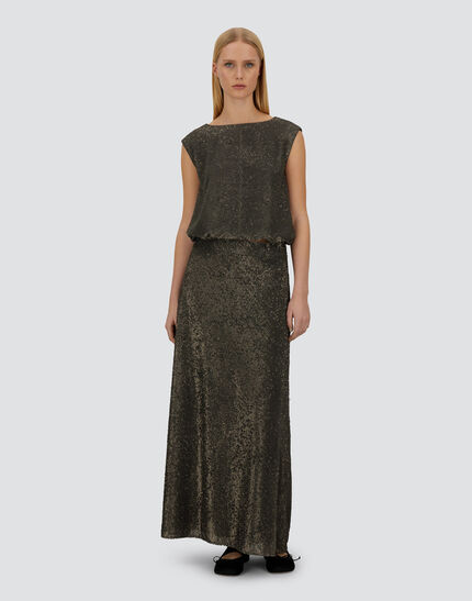 RESORT SKIRT IN MATT SEQUINS Iron 1 RESORT SKIRT IN MATT SEQUINS Iron