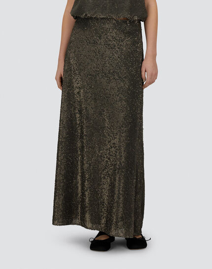 RESORT SKIRT IN MATT SEQUINS Iron 2 RESORT SKIRT IN MATT SEQUINS Iron