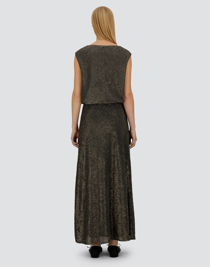 RESORT SKIRT IN MATT SEQUINS Iron 4 RESORT SKIRT IN MATT SEQUINS Iron