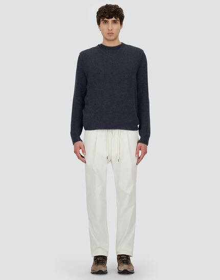 SWEATER IN COB STITCH ALPACA WOOL Navy Blue