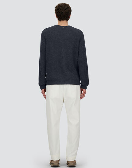 SWEATER IN COB STITCH ALPACA WOOL Navy Blue