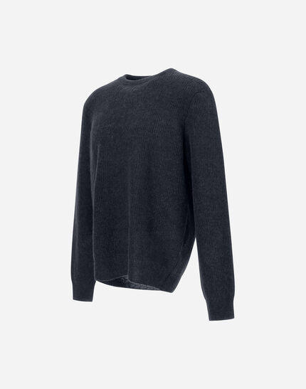 SWEATER IN COB STITCH ALPACA WOOL Navy Blue
