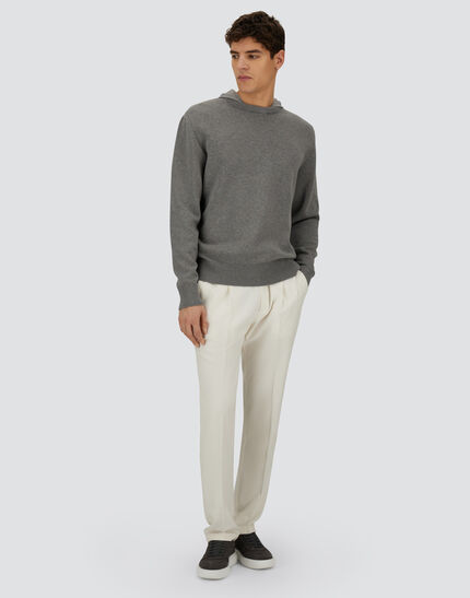 RESORT SWEATER IN DOUBLE COTTON KNIT AND TRAVEL NYLON PONENTE Grey 2 RESORT SWEATER IN DOUBLE COTTON KNIT AND TRAVEL NYLON PONENTE Grey