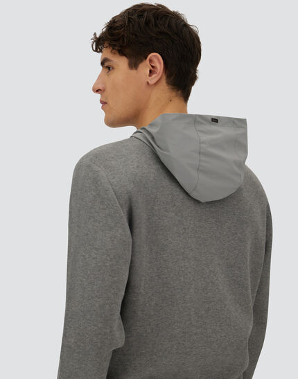RESORT SWEATER IN DOUBLE COTTON KNIT AND TRAVEL NYLON PONENTE Grey 3 RESORT SWEATER IN DOUBLE COTTON KNIT AND TRAVEL NYLON PONENTE Grey