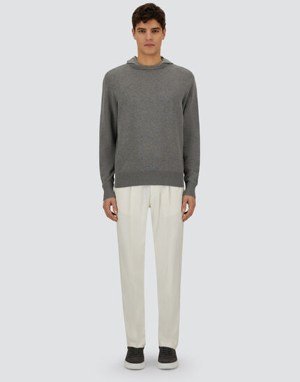 RESORT SWEATER IN DOUBLE COTTON KNIT AND TRAVEL NYLON PONENTE Grey 4 RESORT SWEATER IN DOUBLE COTTON KNIT AND TRAVEL NYLON PONENTE Grey