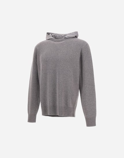RESORT SWEATER IN DOUBLE COTTON KNIT AND TRAVEL NYLON PONENTE Grey 6 RESORT SWEATER IN DOUBLE COTTON KNIT AND TRAVEL NYLON PONENTE Grey