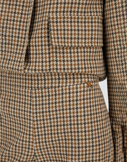 TROUSERS IN HOUNDSTOOTH WOOL AND COTTON Camel/Cream 3 TROUSERS IN HOUNDSTOOTH WOOL AND COTTON Camel/Cream