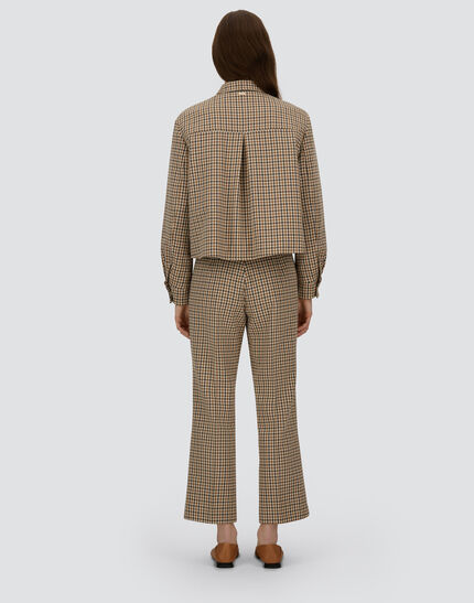 TROUSERS IN HOUNDSTOOTH WOOL AND COTTON Camel/Cream 5 TROUSERS IN HOUNDSTOOTH WOOL AND COTTON Camel/Cream